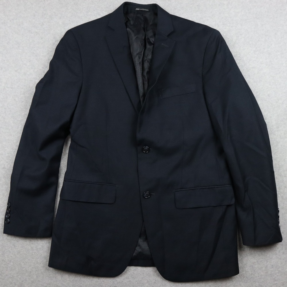 Van Heusen Studio Blazer Mens 38R 2-Button Suit Jacket Coat Business Formal Blue